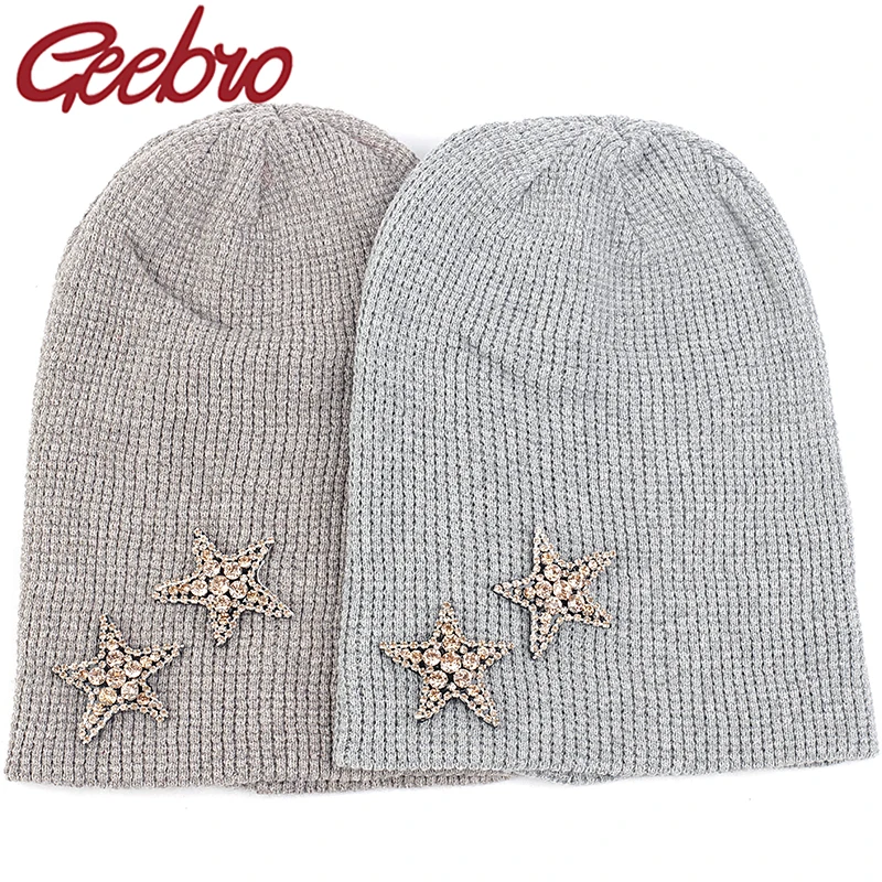 Geebro для взрослых кашемировая шапочка осень зима теплый череп кепки шапки бини