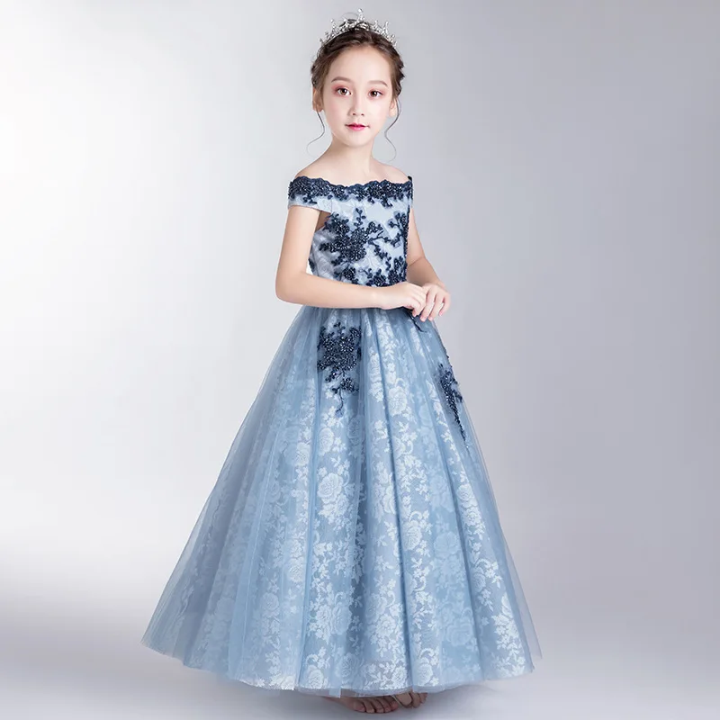 Elegant vestidos de fiesta noche Children Wedding Party Princess first communion Dress Girls Clothes Formal Occasion | Свадьбы и