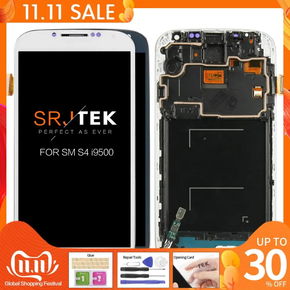 5 0 ''IPS ЖК дисплей для Samsung S4 сборочного узла сенсорного экрана дисплея с рамкой