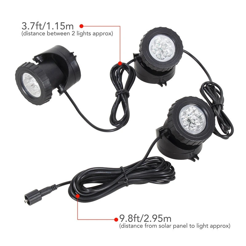 На солнечной энергии супер яркие 3 подводные лампы 18 светодиодов прожектор