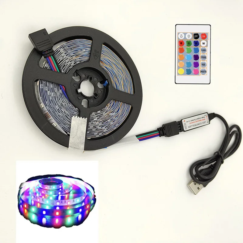 FYSX LED USB flexible SMD2835 RGB 1 3 5meter color DC5V light strip TV background decoration wedding neon party supplies rave