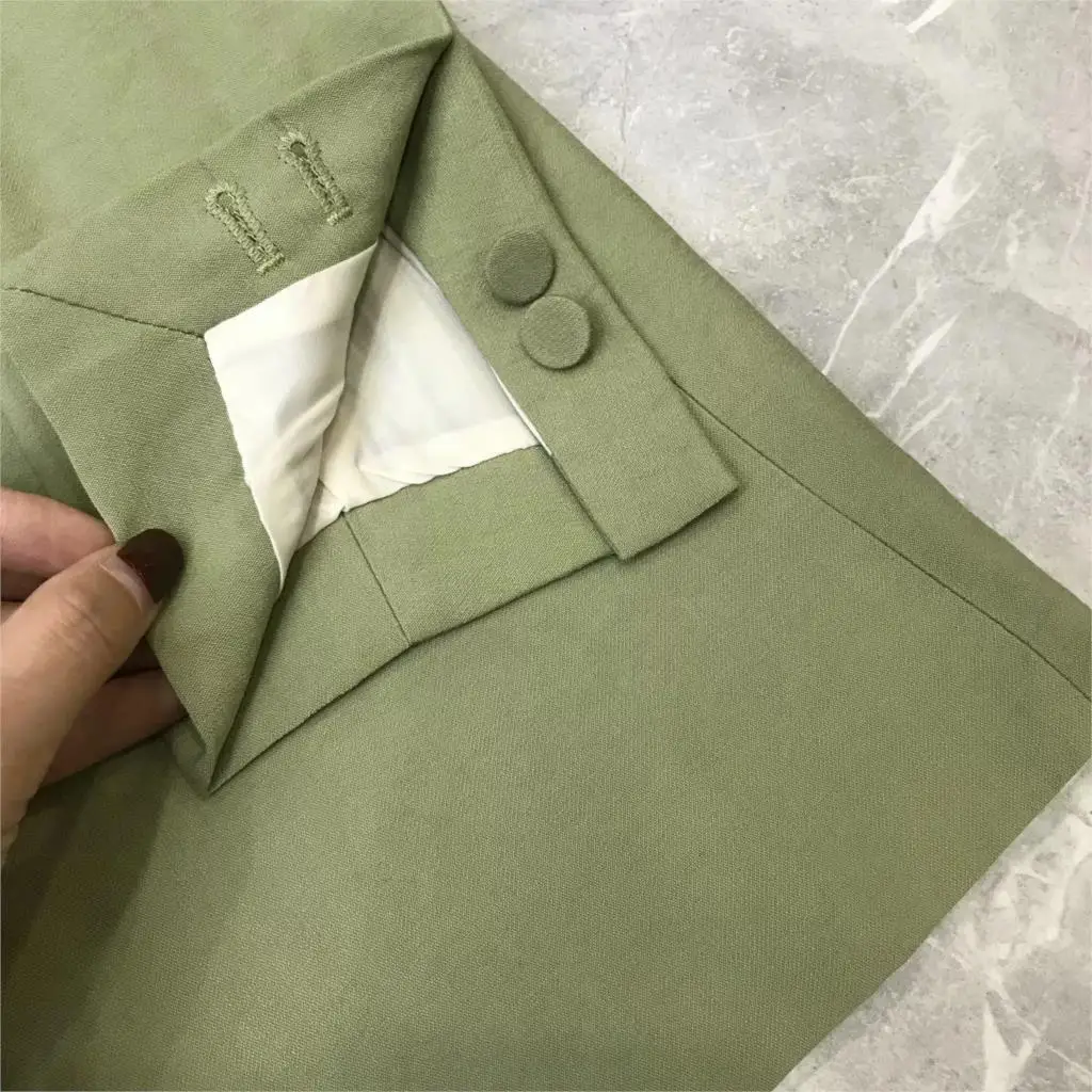 

Vintage cardigan green blazers women blazers and jackets mujer office lady blaser eminino elegant suit jacket women Fall 2019