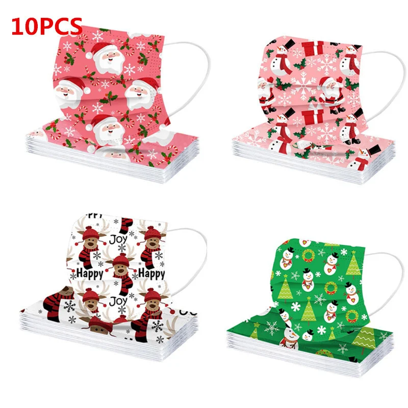 

50pcs Christmas Mask Merry Christmas Decorations for Home Xmas Party Ornaments New Year Gifts Navidad Noel 2022