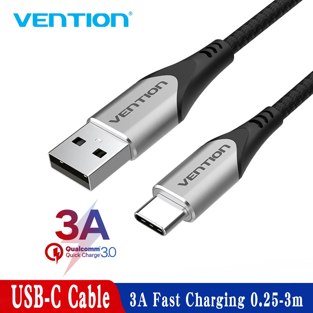 

Vention USB Type C Cable for Samsung S10 S9 3A Fast USB Charging Type-C Charger Data Cable for Redmi note 8 pro USB-C Cabo Wire