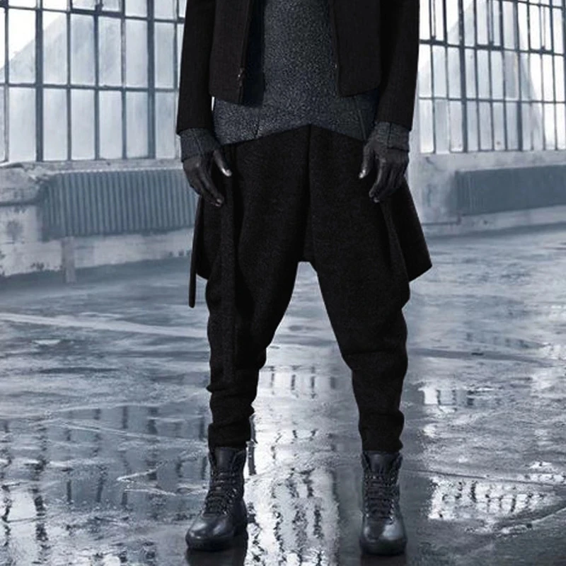 

Men's Casual Pants Hanging Crotch Pants 2021 Autumn And Winter New Thickened Loose Wool Lantern Pants Loose Harlan Pants