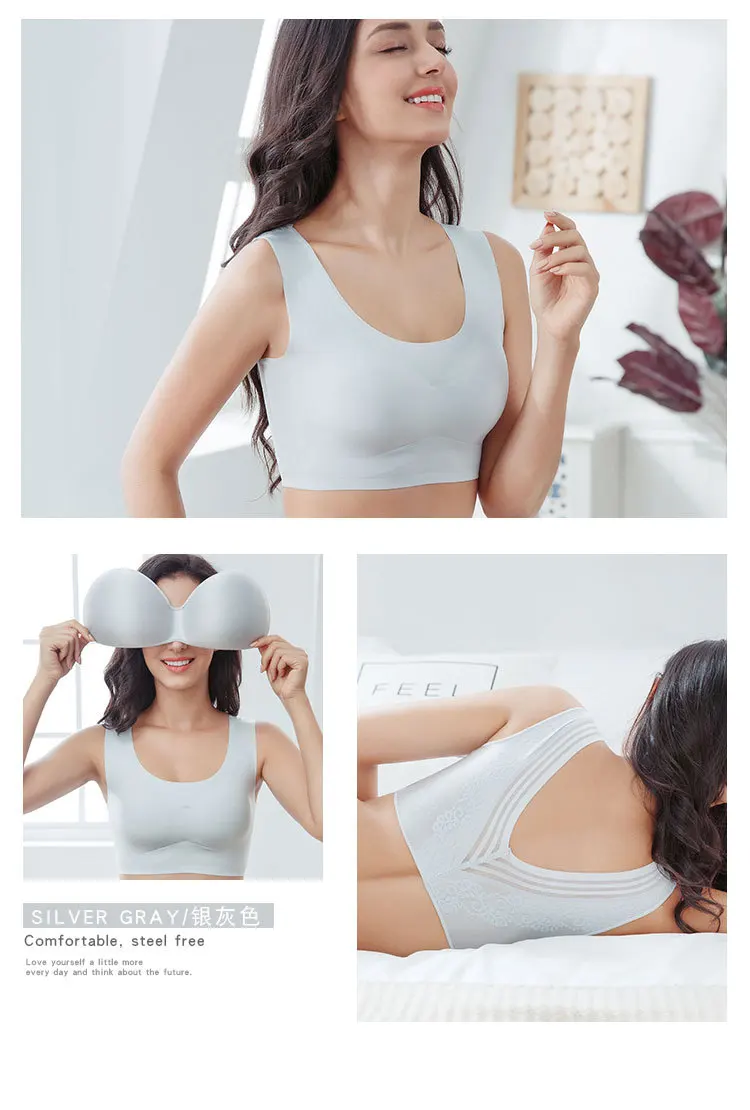 No Rims Sexy Lingeries Underwears Women bras plus size 7XL One piece Sleep Lace Beautiful back comfort Bra women's Vest