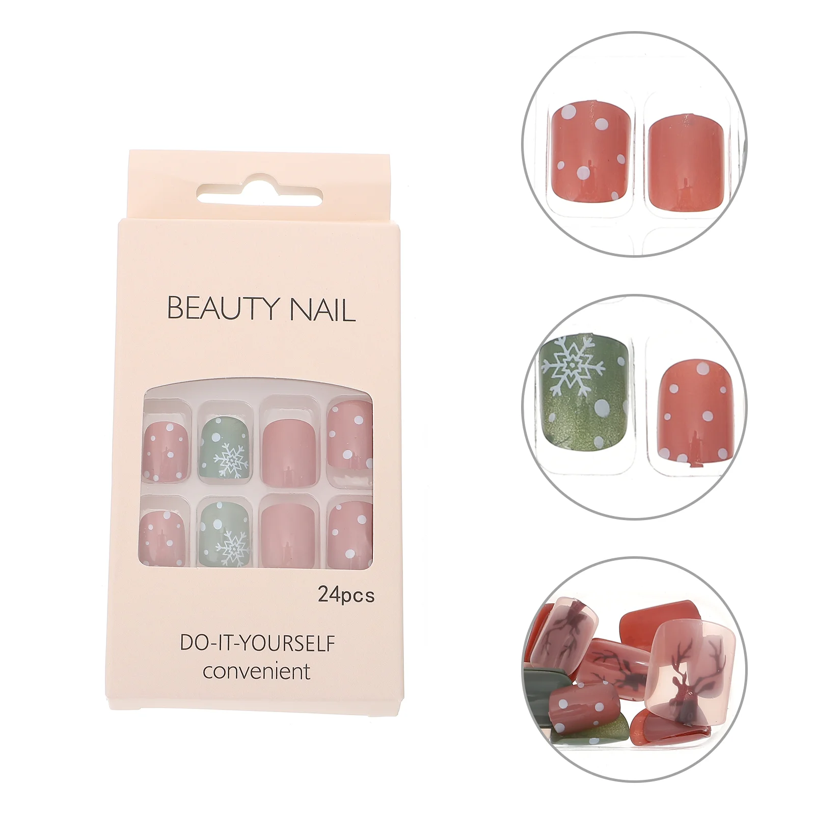 

72 шт рождественские накладные ногти полное покрытие накладные ногти балерины искусственные накладные ногти