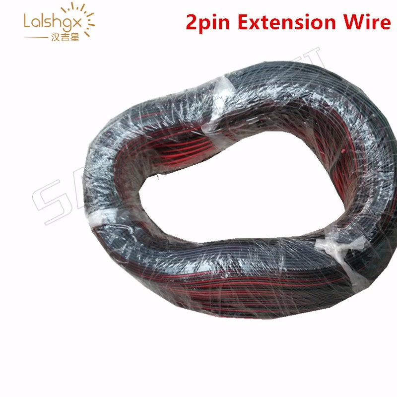 

100m/lot 22awg PVC Insulated Wire, 2pin Tinned Copper Cable, Electrical Wire For 5050 3528 LED Strip Extension Wire CB-22AWG-RB
