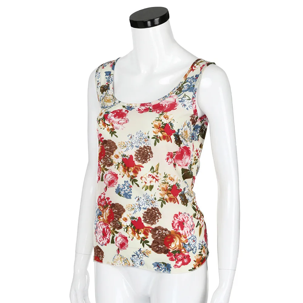 Женский жилет без рукавов с круглым вырезом шифоновый топ футболка блузка