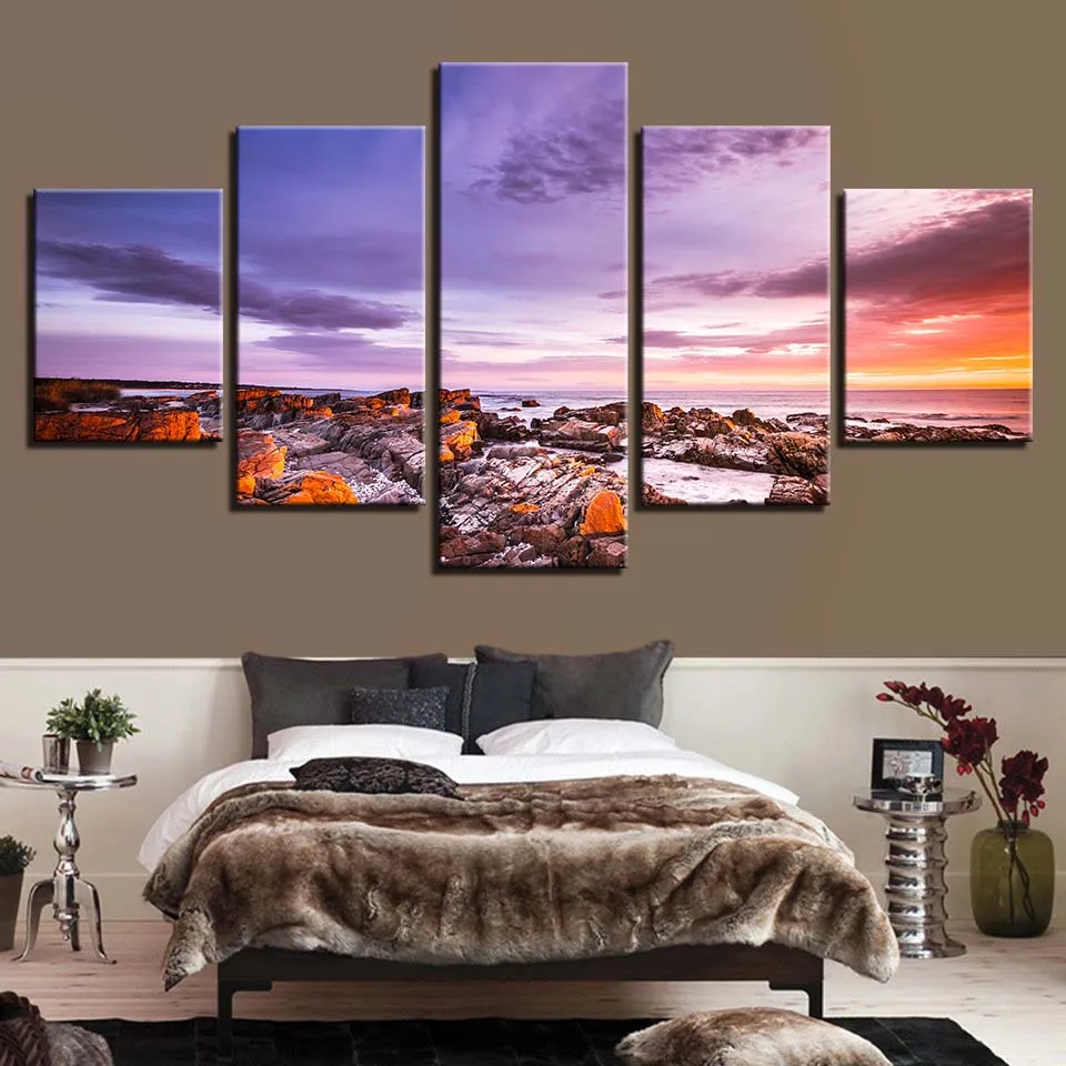 Пейзаж небо облако звезда горная река воздушный шар 5 шт. настенные картины для