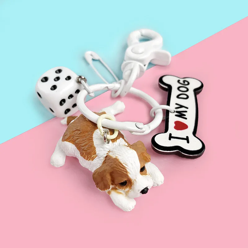 Брелок для ключей с куклой в виде французского бульдога акриловая Милая брелки