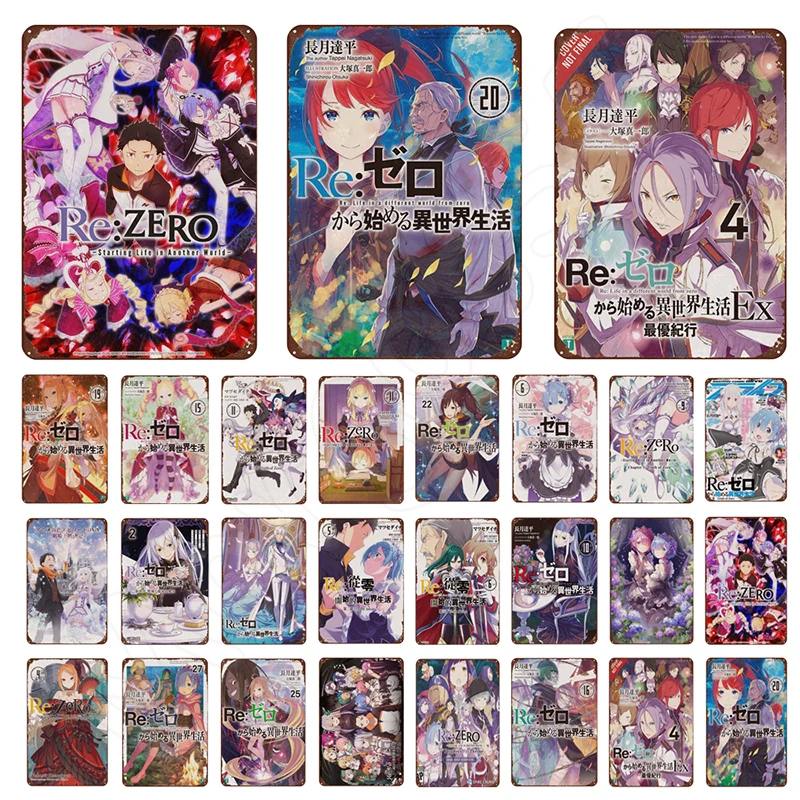 

Life In Another World From Scratch Anime Poster/Rem Ram Metal Tin Sign Stickers for Room Home Collection Art Children's Gifts