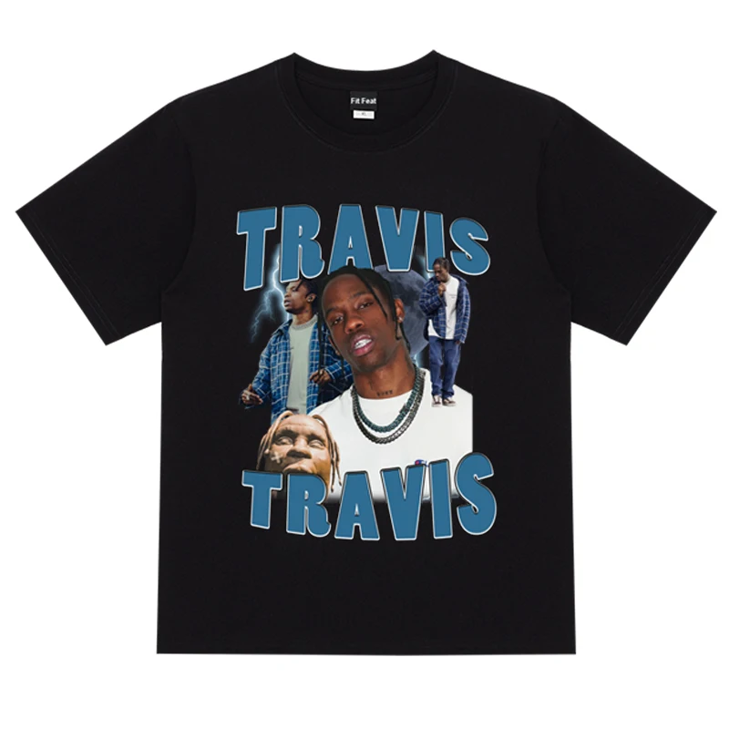 

Travis Scott T shirt men women oversized vintage hiphop astroworld tour tops loose catus jack unisex summer skatedboard tee 1
