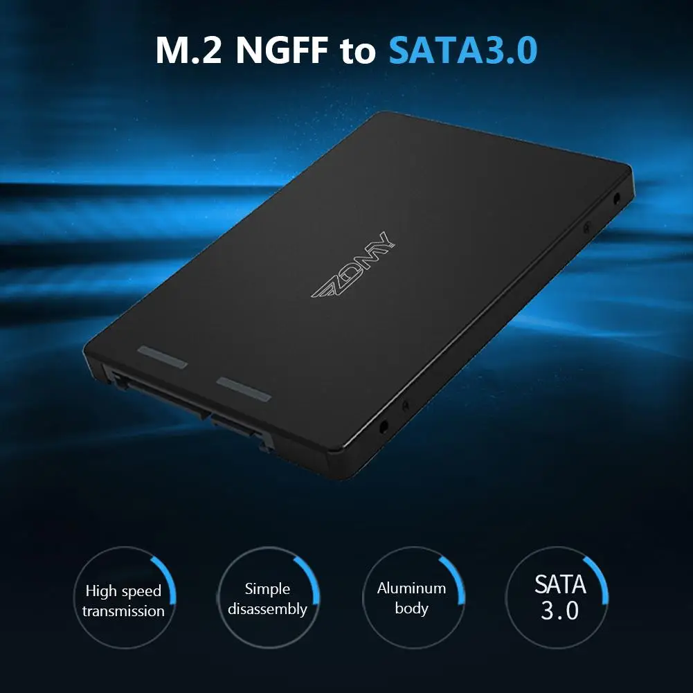 Portable M.2 NGFF to SATA USB3.0/2.0 HDD Enclosure 2.5inch Serial Port SATA SSD Hard Drive Case Mobile External HDD Case Adapter