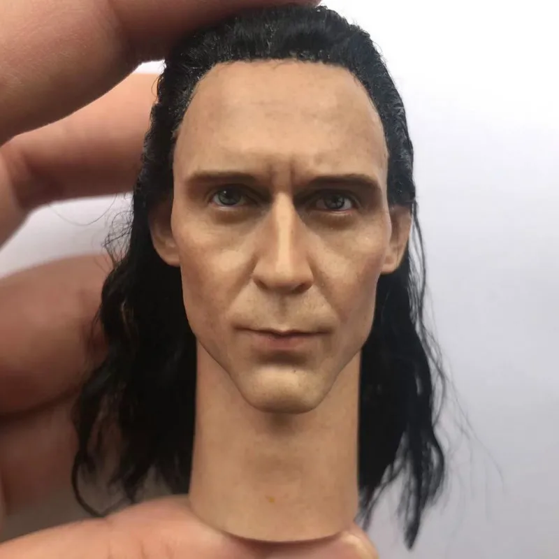 С реальными волосами Loki Head Sculpt масштаб 1/6 хидлерстон голова треммер резьба модель