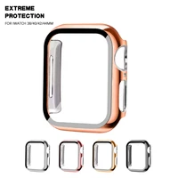 full cover for apple watch series 5 4 3 21 bumper hard frame case with glass film for iwatch screen protector 38mm40mm 42mm 44mm