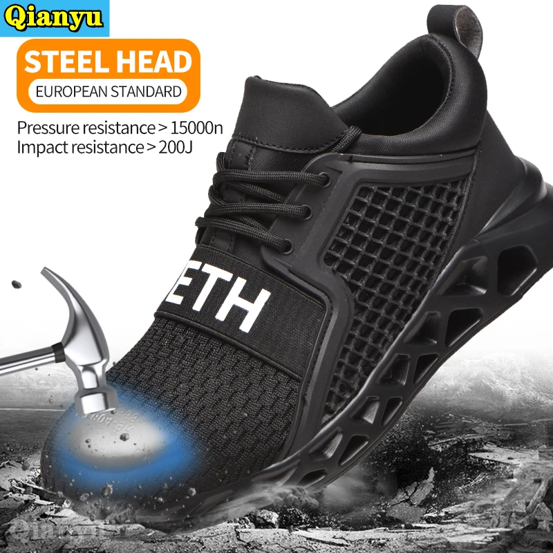 

2021 Men Women Safety Shoes Indestructible Work Sneakers Anti-Puncture Anti-Smash Work Shoes Protection Steel Toe Shoes