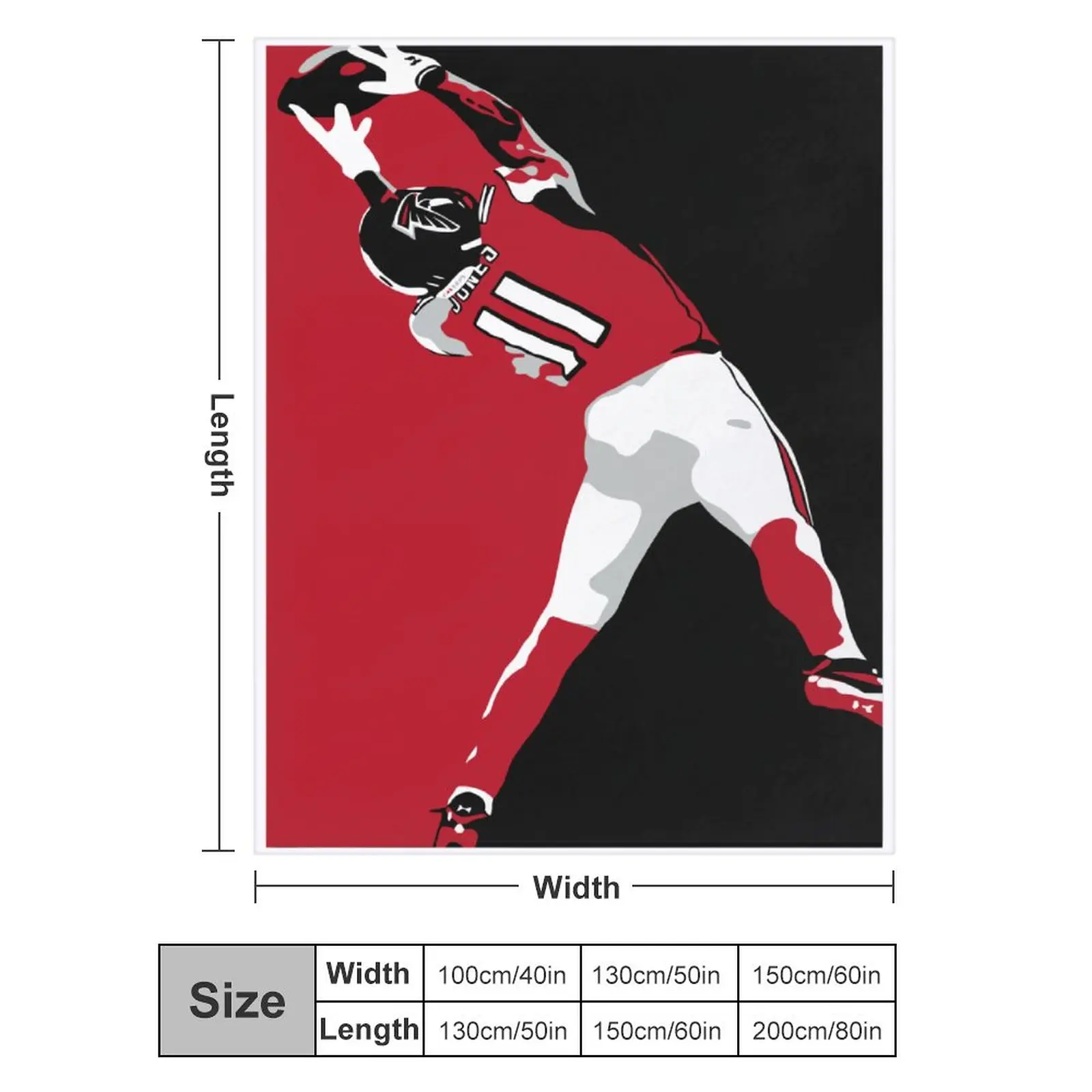 

Blanket 11 Julio Jones Ultra Soft Micro Fleece Cozy Lightweight Microfiber Flannel All Season Living Room Bedroom Vertical