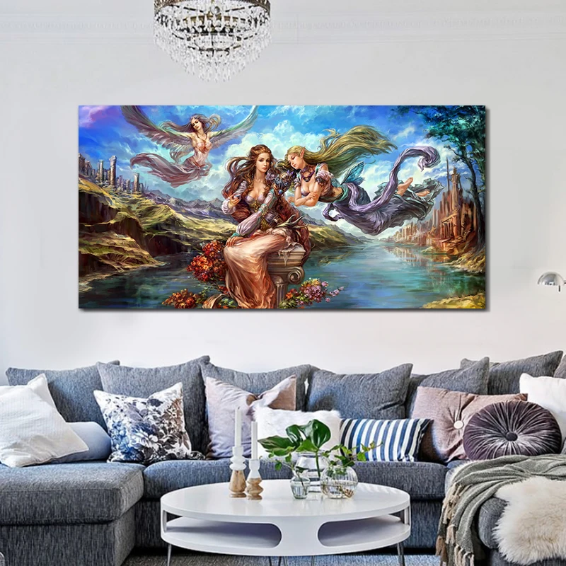 Картина на холсте красивая фея плакат печать дети стены Искусство украшения