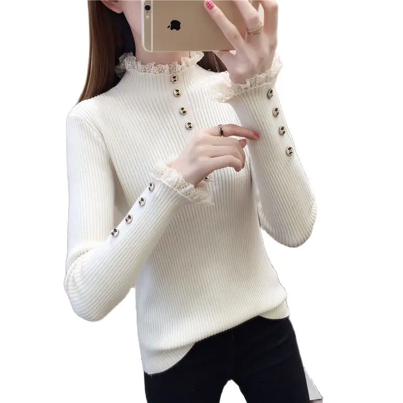 Верхняя одежда для женщин Осень-зима 2020 новый кружевной свитер с длинным рукавом