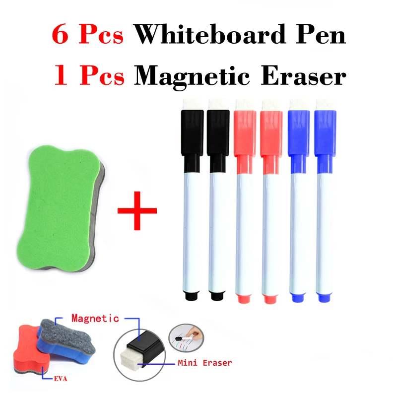 

Magnetic Marker Pen Whiteboard Water Color Pens Dry Wipe Eraser White Board Water-based Pen School Office Watercolor Pen