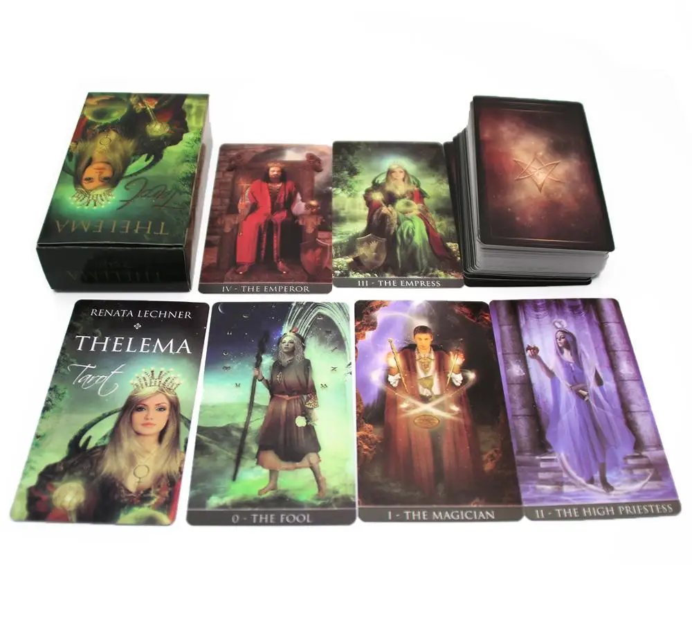 Карты Thelema Tarot деки Lo Scarabeo пять языков английский испанский французский