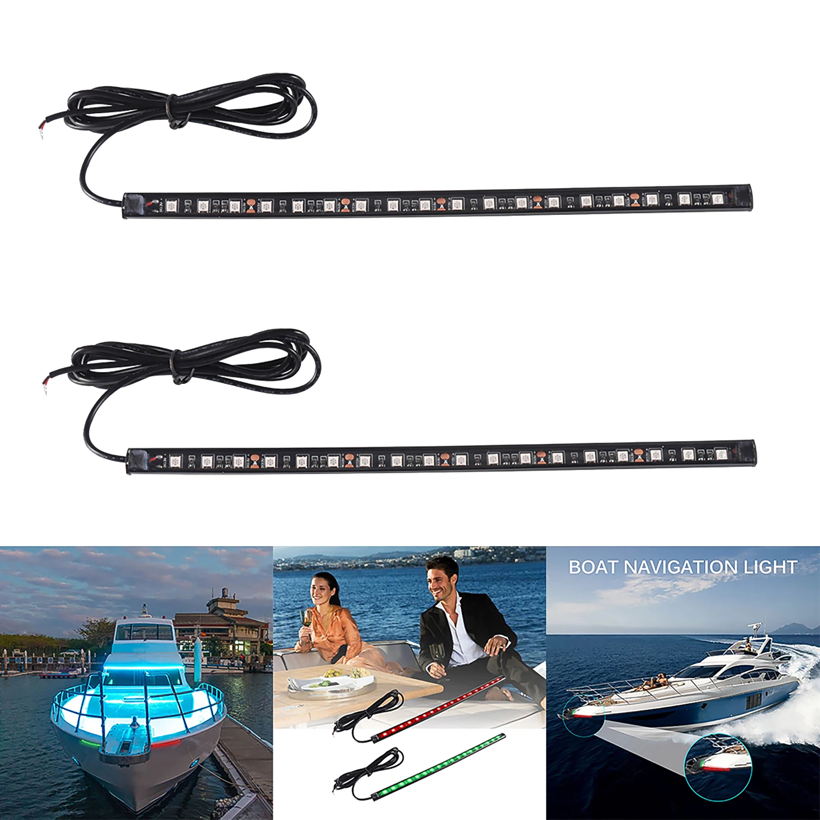 

2 шт. 12 В светодиодная навигационная лампа для лодки, подходит для лодок, понтонов, яхт, подходит для уличных морских навигационных огней s 2021 ...