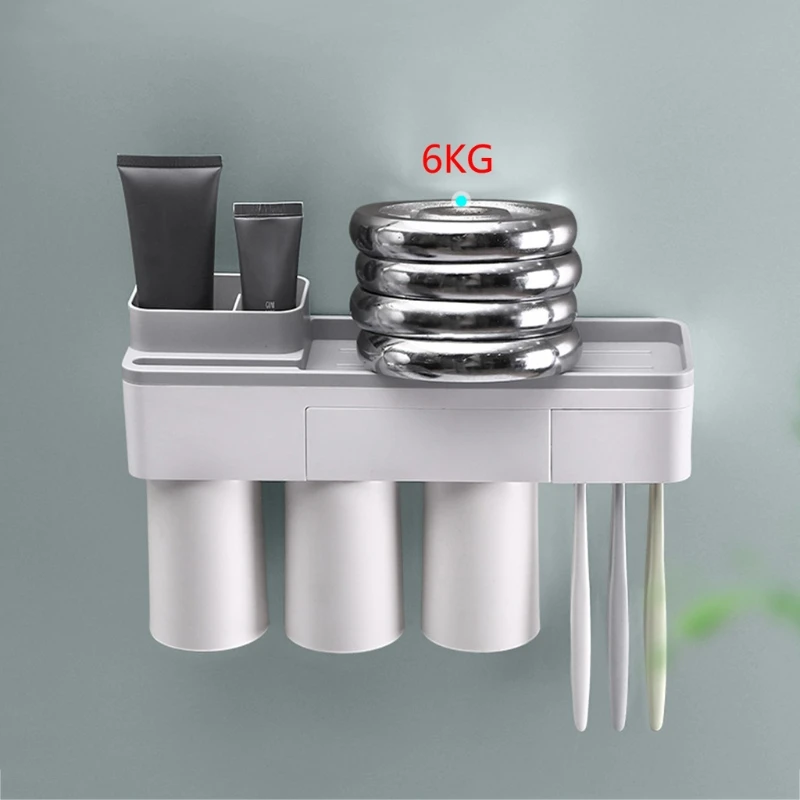 

Toothbrush Holder Magnetic Suction Mouthwash Cup Wall Mounted Storage Rack