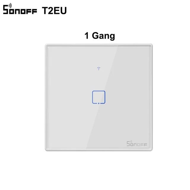 ITEAD SONOFF T2 США ЕС Wi-Fi Смарт настенный сенсорный выключатель Сенсор переключатель Стекло пластина 1/2/3 Gang Дистанционное Управление Wifi светильник переключатели - Цвет: Бежевый