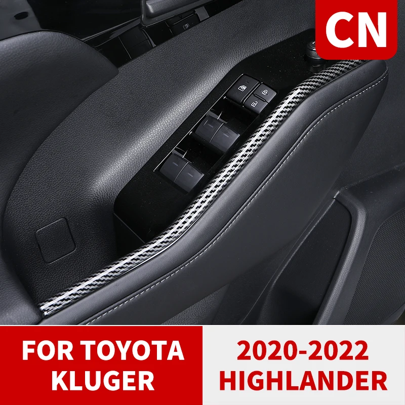 

Car Armrest Lifter Trim, ABS Carbon Fiber Trim, For Toyota Highlander XU70 Refit Kluger 2020 2021 Car Accessories
