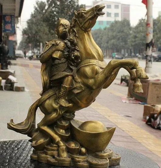 YM 308 Китай латунь Yuanbao Обезьяна Король солнце Wu Kong ручная Молитва флаг Статуя