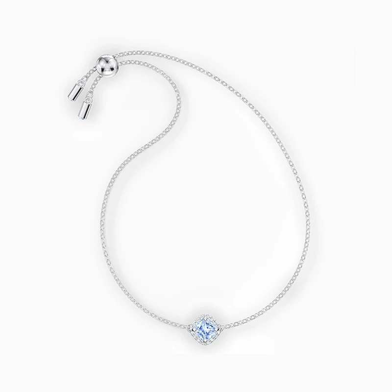 

2020 Fashion SWA New ANGELIC CUSHION Bracelet Charming Blue Square Decorated Slider Bracelet Women's Romantic Jewelry Gift