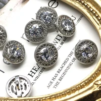5pcslot rhinestone crystal small buttons cubic zirconia button for coat decorative cz sewing buttons for cashmere knit cardigan