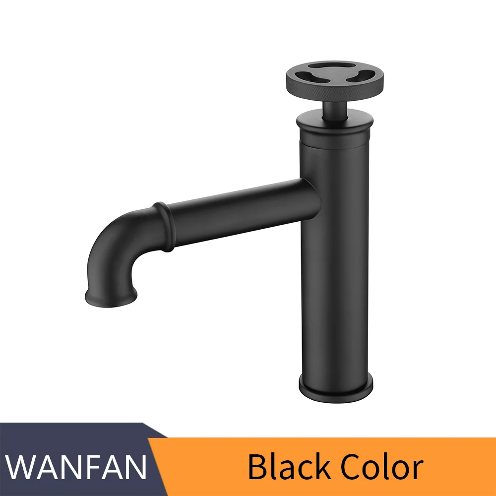 

Смесители для раковины, ретро промышленный Стиль матовый черный латунный кран для ванной комнаты Смесители для горячей и холодной воды torneira WF-20A01