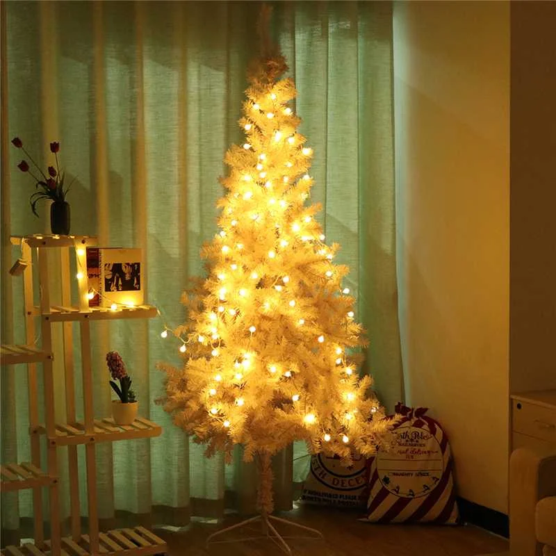 1,8 м/6 футов DIY рождественская елка Новогодний подарок стекающаяся Рождественская елка с сосновыми шишками Снежинка елка рождественский семейный декор для отеля