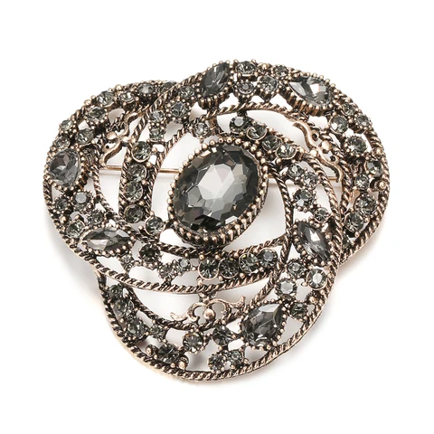 Kinel Серебряная брошь цветок кристалл