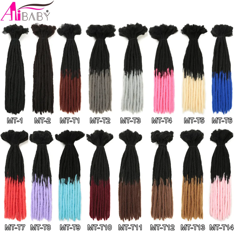 Handmade Dreadlocks Hair Extensions 22 inch Crochet Hair Long Straight Ombre Synthetic Hair Dreadlocks 15 Root/pack Alibaby