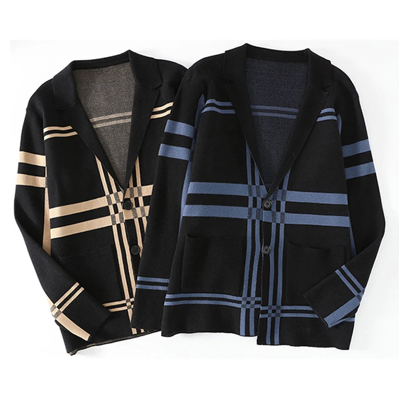 

Новинка мужской кардиган свитер модная полосатая деловая повседневная куртка трикотажные пальто Топы