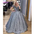 Блестящее серебряное бальное платье с блестками в арабском стиле, платье Quinceanera с открытыми плечами и оборками, платье для маскарада, женское платье для выпускного вечера, милое платье 16