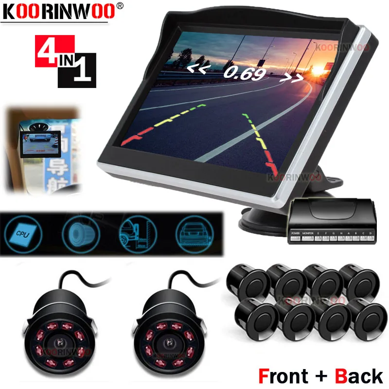 Koorinwoo 360 Bird Parktronic автомобильный монитор дисплей окна автомобиля видео