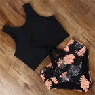 2020 Женский комплект бикини, спортивный топ, бикини, Ретро стиль, змеиная кожацветочныйПолосатыйлеопардовый, высокая талия, плавки, бикини