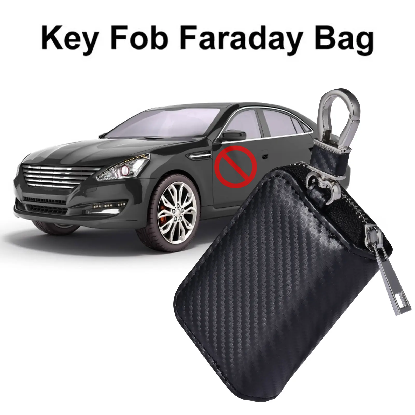 

1Pc Premium Faraday Box Protect Your Key Fob RFID Signal Blocking Bag PU Leather Anti-Theft Pouch Anti-Hacking Case Blocker