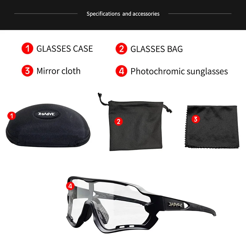 

Photochromic Bike Glasses Bicycle UV400 Sports Sunglasses for Men Women Anti Glare Lightweight Hiking Cycling Glasse