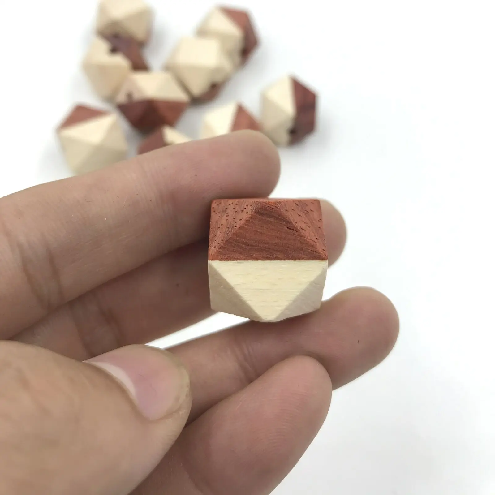

Two-color wooden beads cross section craft DIY jewelry Making geometric beads