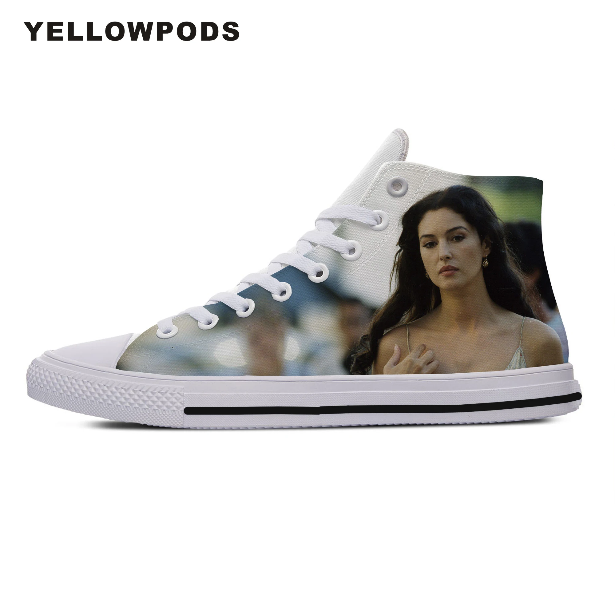 

Personality Men's Casual Shoes Hot Cool Pop Funny Handiness Monica Anna Maria Bellucci Cute Cartoon Custom Sneakers White