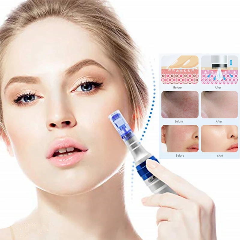 Профессиональный Dr. ручка Ultima A6 Microneedling ручка Беспроводной Электрический Уход за кожей ящик для инструментов с 2 предмета 12-контактный Derma иглы картриджа