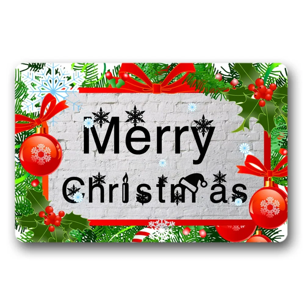 Коврик для входного пола нескользящий Рождественский дверной коврик наружный