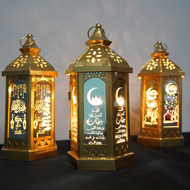 

Elegant Hollow Flower Ramadan Hanging Light Eid Mubarak Element Hand Lamp Eid Ramadan Islamic Indoor Home Party Decor