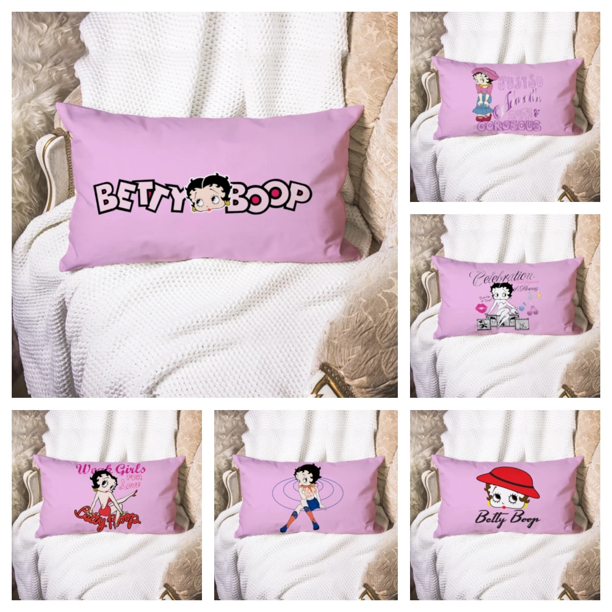 

Cartoon cute girl modern ins pillow cover living room sofa pillow cushion rectangular pillow cover by pillow cover