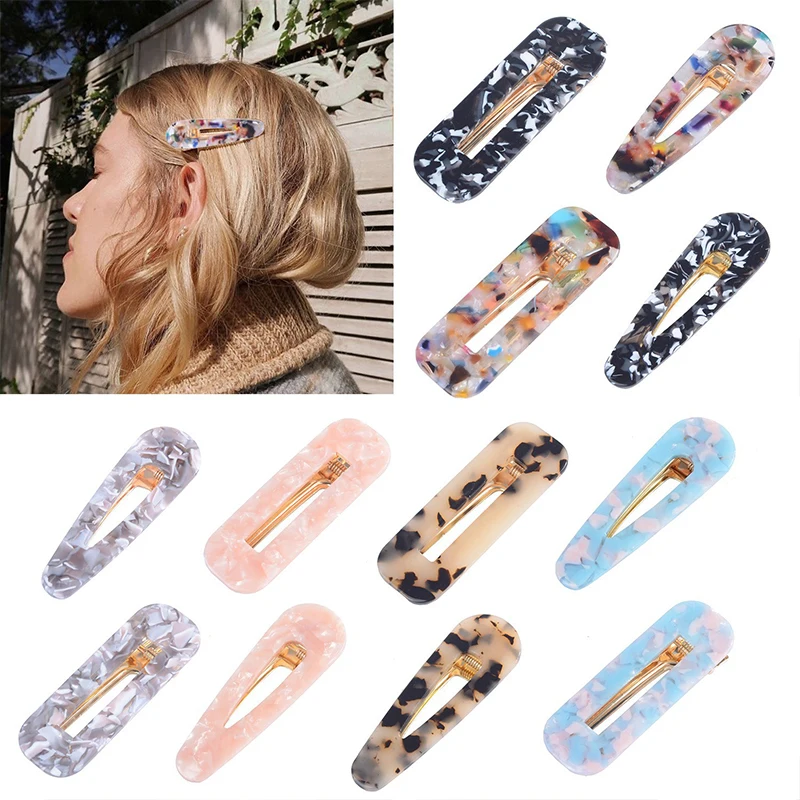 

Fashion Acetate Geometric Hair Clips For Women Girls Cute Headwear Sweet Hairpins Simple Barrettes Hair Accessories
